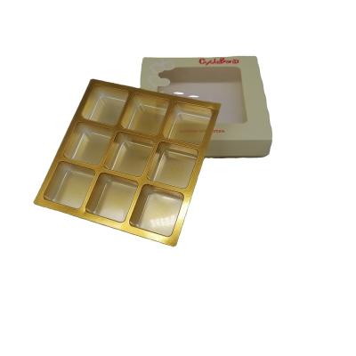 China Custom Logo Wholesale Cheap Chocolate Blister Materials Recycled Pet Food Packaging Plastic Tray for sale