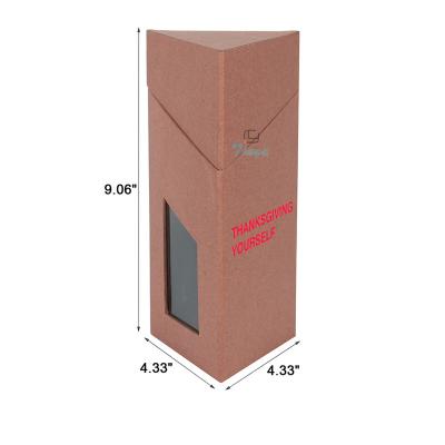 China Recycled Materials Logo Custom Kraft Paper Triangle Tube Packaging for sale