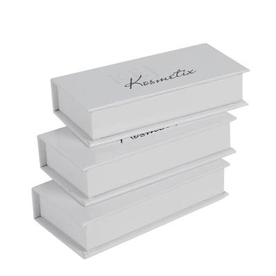 China Recycled Materials White Aluminum Stamped Glossy Eyelash Packaging Custom Box for sale