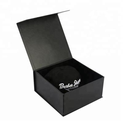 China Recycled Matte Materials Black Box Paper Snapback Cap Packaging for sale