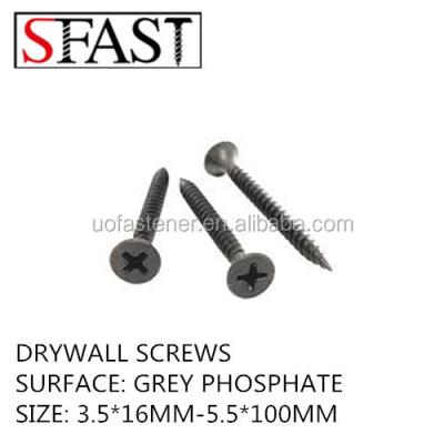 China C1022 PHILLIP BUGLE HEAD RAW THREAD PHOSPHATE DRYWALL GRAY SCREWS for sale