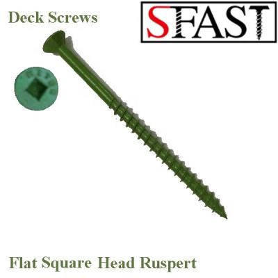 China Ruspert Green Deck Screw Flat Flat Square Head (Wood Screws) 500/1000 HR for sale