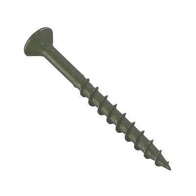 China Modified Truss Chipboard Screws Square Flat Head Dark Green Ruspert Salt Spray: 1000hours for sale