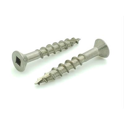 China Flat Deck Screws Flat Head Square Drive With Seed Type 17 Ruspert Dark Green Salt Spray: 1000hours for sale