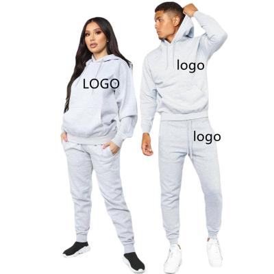 China Winter Couples Jogging Suitsfitted Custom Sustainable Unisex Gear 2 Piece Jogger Set Hoodie + Jogger Set for sale