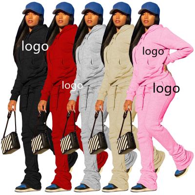 China QUICK DRY Thick Cotton Two Pieces Pants Set Custom Jogging Suits Fashion Outfit Sets Pants Hoodies + Women Joggers for sale