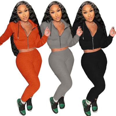 China QUICK DRY Scrubs Women's Suit Set Zipper Top Hoodie + Jogger Sweatpants Set for sale