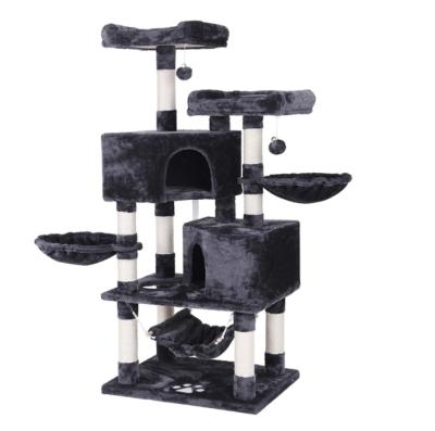 China Soft& OEM Comfortable Cat Furniture House Modern Large Professional Wholesale Cat Tree House Jumping Platform Cat Climbing Frame for sale