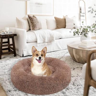 China Wholesale Viable Circular Fluffy Luxury Sleeping Dog Sofa Dog Bed Lightweight Portable Design Washable Dog Bed for sale