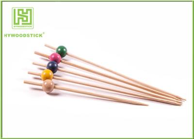 China Fancy Extra Long Toothpicks Skewers , Wood Beads Smooth Bamboo Food Picks for sale