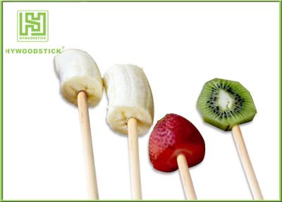 China 100% Natural Wood Flat Round Fruit Skewer Sticks For Kids Party for sale