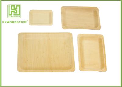 China Birch Wood Square Disposable Plates , Disposable Rectangular Plates For Restaurant for sale