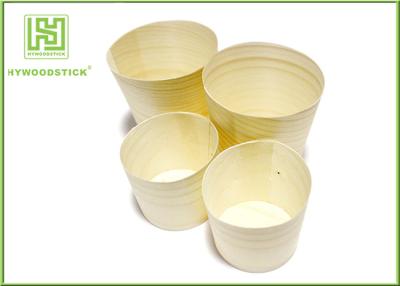 China Eco-friendly Disposable Wooden Round Cup for Food with Different Size for sale