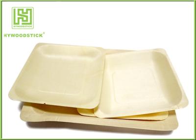 China 3.5 Inch Wooden Biodegradable Plates , Small Square Dinner Plates For Dessert for sale