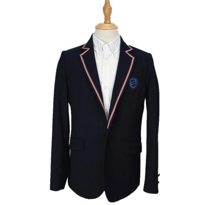 China Anti-wrinkle kids boys school uniform jacket blazer custom one piece suits new made in china OEM for sale