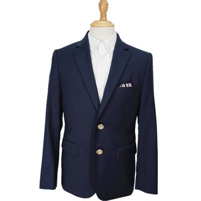 China Anti-wrinkle kids boys school uniform jacket blazer custom one piece suits new made in china OEM for sale