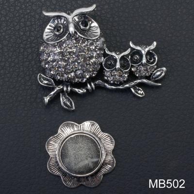 China Multiple ALLOY Fashion Owl Pattern Rhinestone Stylish Magnet Brooch Pin for sale