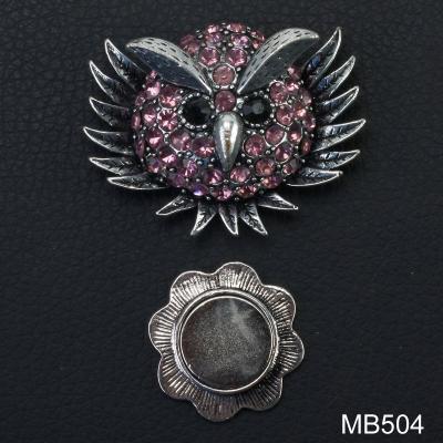 China ALLOY Fashion Owl Animal Rhinestone Custom Magnet Brooch Pin for sale