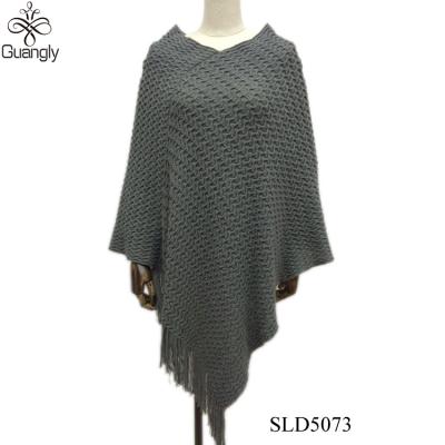 China Chunky Poncho Style Winter Warm Poncho Coats for sale