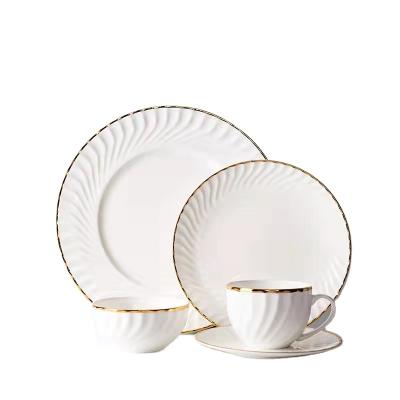 China Sustainable Modern Creative Design Kitchen Dishes Set Ceramic Ware Dinnerware Set for sale