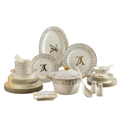 China Viable European Royal Fine Bone China Colorful Shiny Western Tableware Set for sale