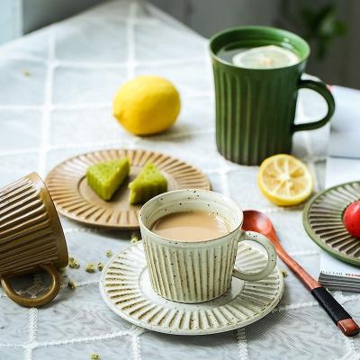 China Sustainable Handmade Japanese Terracotta Coffee Mug Set Thick Ceramic Mugs for sale