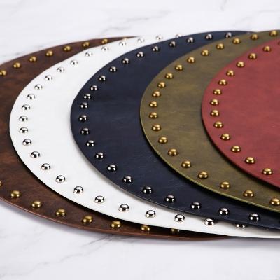 China Viable Leather Dining Table Coloful Place Mat For Charger Dishes for sale