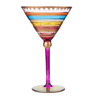 China New Western classic/postmodern colorful drawing creative wine glass goblet cocktail for sale