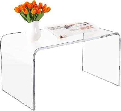 China Transparent Clear Side Table and Small Coffee Table, Acrylic Waterfall Living Room Tables, Modern Side Tables Bedroom for sale