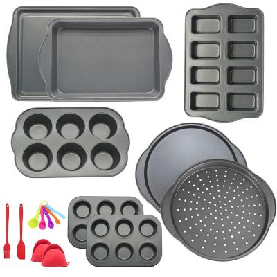 China Sustainable 8 Piece Cake Pan, Muffin Pan, Non-Stick Pizza Pan Bakeware Sets for sale