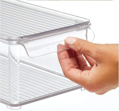 China ZCY 432532 Clear Plastic Fridge Rack Fridge Storage Organizer Bins For Kitchen Cabinet Office Viable for sale