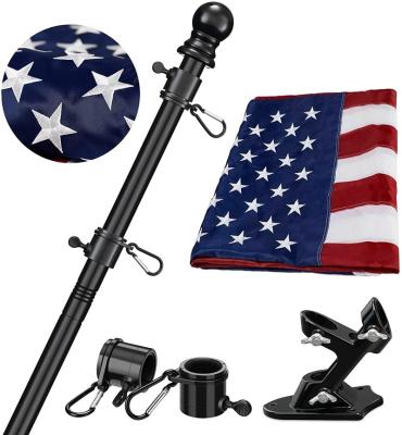 China FLYING 90*150cm USA Embroidered American Flags Any Country Five Flag Metal Portable Flag Pole for sale