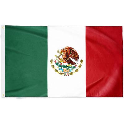 China Wholesale High Quality Red White Green 100% Polyester 3x5ft Mexican Mexican Flag FLYING For Decoration for sale