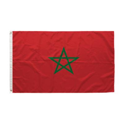 China 3x5 FLYING FT Silk Printed Indoor Outdoor Flying Morocco Cheap Flag 100% Polyester With Brass Grommets for sale