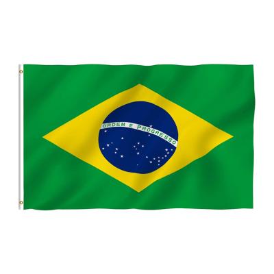 China Health Care Institutes Merchandise in Double Foot 3x5 Brazil Flag Current Stitched National Flags Brazilian Polyester with Brass Grommets Banner for sale