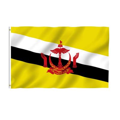 China Fly Breeze 3x5 Feet Brunei Flag Double FLYING Stitched Flags Bruneian Polyester With Brass Grommets 90x150cm Banner for sale