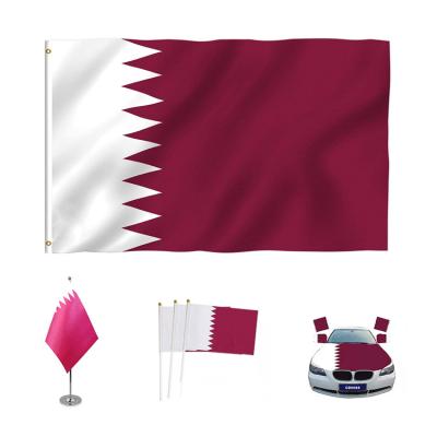 China Wholesale 3x5 Feet Qatar Flag FLYING Qatar State Flags Double Stitched Polyester With Brass Grommets 90X150CM Banner for sale