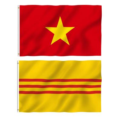 China Double Foot 3x5 North Vietnam Flag FLYING Stitched North Vietnamese Flags Polyester With Brass Grommets 90*150 Banner for sale