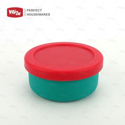 China Heat Resistant Portable Single Color Silicone Food Storage Containers Heat Resistant Leakproof Bowl for sale