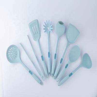 China Viable Silicone Utensil Set Spoon Turner Slotted Turner Silicone Kitchenware Kitchen Utensil Soup Pocket Skimmer Rice for sale