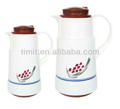 China 0.5L 1.0L Stocked Plastic Thermos Bottle Vacuum Flask Germany Special Red Point Design for sale