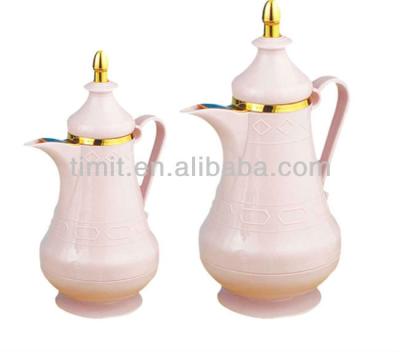 China 0.5L Thermos Bottle Viable Plastic Vacuum Flask Set With Gold Design for sale