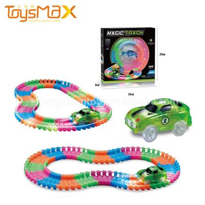 China 28pcs/80pcs Plastic Car LED Magic Glow In Dark Lane Set For Sale 29*29*8cm for sale