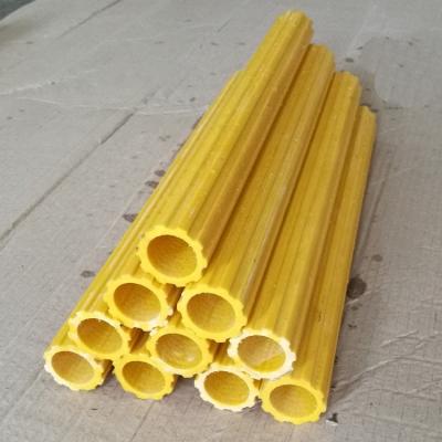 China Insulated Ladders Rail FRP Tube 36mm Gear Shape with Cutting Service Rippled Design for sale