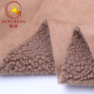 China 2021 waterproof hot sale suede bonded sherpa fabric for jacket for sale