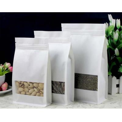 China Recycled Materials Paper Food Storage Bag Stand Up Pouch Bag For Candy Bean Tea Packaging Dried Fruit Coffee Seeds for sale