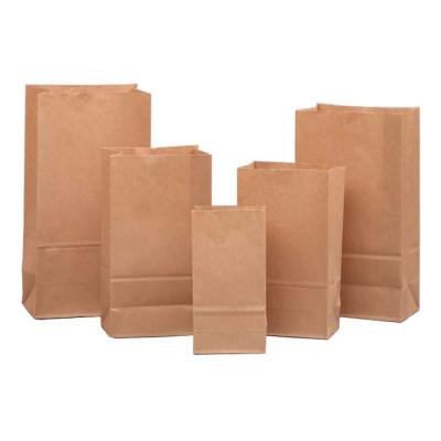 China Recycled Materials Take Away Bakery Wax Paper Bag Brown Craft Paper Food Bag For Bread Cookies Snack for sale