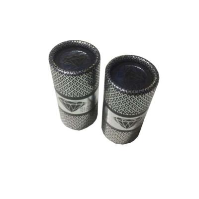 China Recycled Materials Logo Silver Hotstamping Black Paper Tube With Cap /Tube Black Paper Wholesale for sale