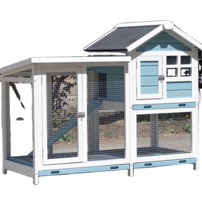 China Sustainable Pet Bunny Cage Wood Small Animals House For Userabbit Hutch Outdoor / Indoor Wood for sale