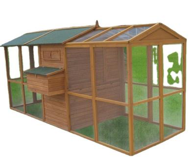 China Large Sustainable Wooden Chicken Cage Backyard Hen House 10-12 Chickens Nest And Run for sale